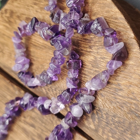 Genuine amythest long length precious stone necklace N3301 - Picture 2 of 3